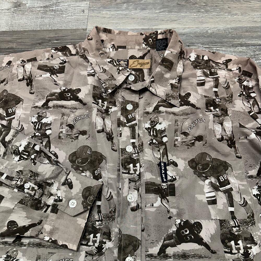Vintage Enyce‎ Shirt AOP Mens XXL Patterned Button Up Graphic Hip Hop Streetwear